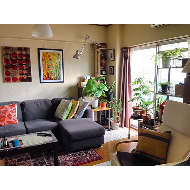 Overview,ソファ,ポスター,アームチェア,過去post,植物のある暮らし,ig→hitorururu,フレームアート,IKEA hittonの部屋