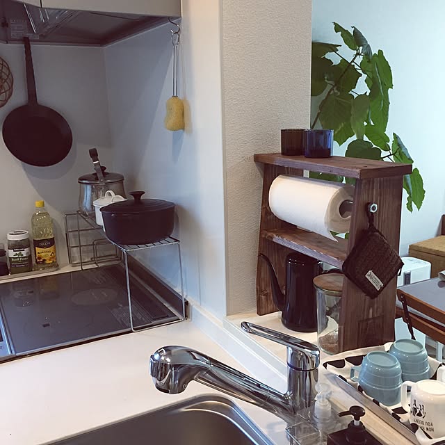 Kitchen,CAINZ DIY STYLE,yupinokoさんワークショップ,キッチンペーパーホルダー,DIY,yupinokoさん♡,ワークショップ,Cainz,カインズ,ゆぴのこさん,賃貸アパート,子供と暮らす。,狭小住宅 yuurbonの部屋