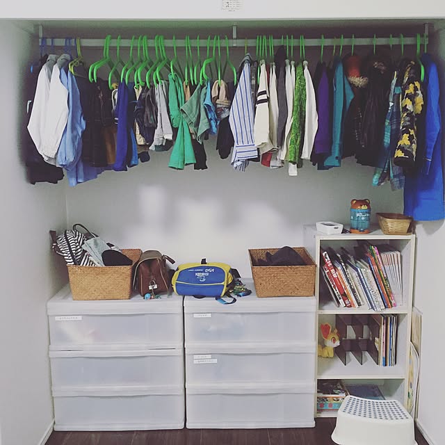 My Shelf,ハンガー,子供部屋男の子,子供部屋,クローゼット収納,クローゼット,マイホーム,収納,IKEA naminkoの部屋