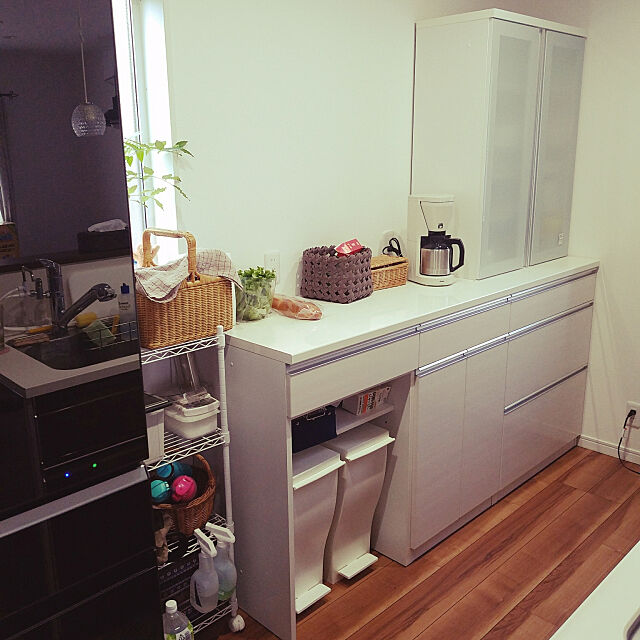 Kitchen,kcud (クード) ,kcudゴミ箱,食器棚収納,すっきりさせたい,キッチン収納 crescentの部屋