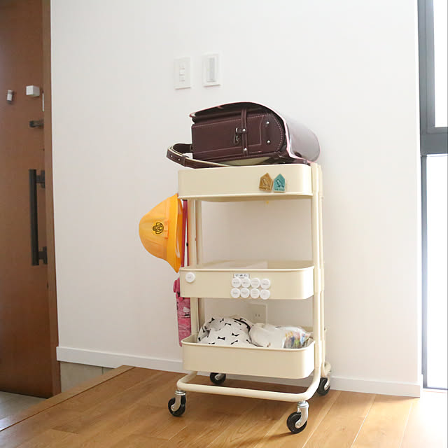 ランドセル収納,IKEA,IKEAワゴン,こどもと暮らす。,シンプルインテリア,シンプル,中古を買ってリノベーション,こどもと暮らす,リノベーション,戸建リノベーション,中古住宅,My Shelf,RASKOGワゴン,RÅSKOG Satokoの部屋