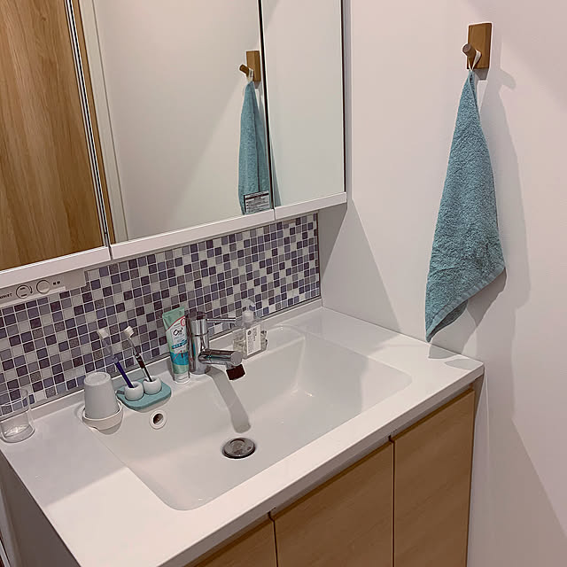 タオル掛け,フック,壁につけられる家具,無印良品,Bathroom ku9ku9ru6の部屋