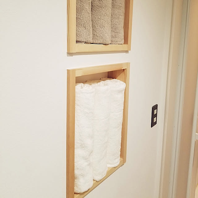 Bathroom,タオルニッチ,タオル収納,無印,バスタオル,ニッチバー,無し minaの部屋