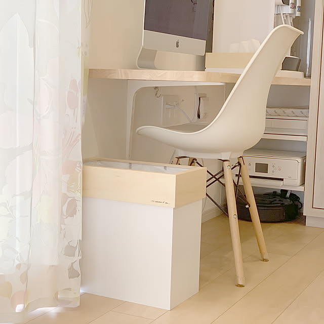 ヤマト工芸,ホワイトナチュラル,ホワイトインテリア,ゴミ箱,RoomClipアンケート,My Desk yukimiの部屋