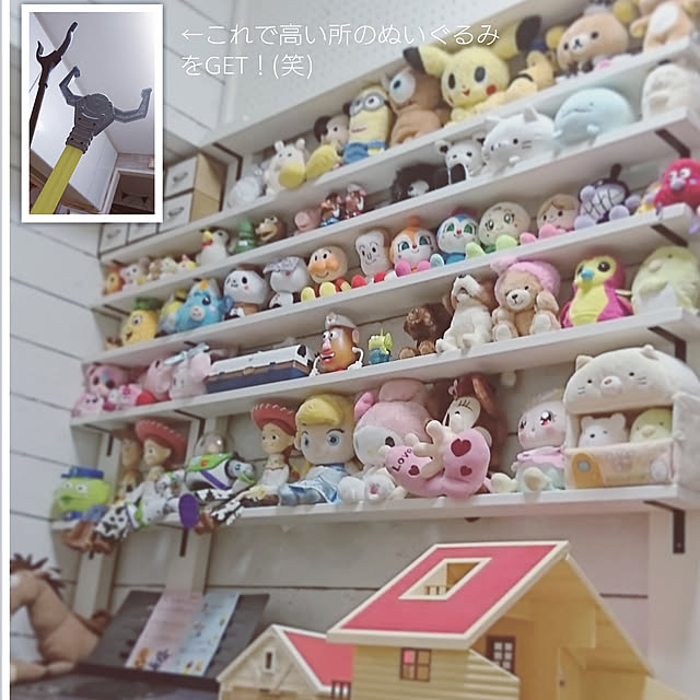 Bedroom,記録用,ぬいぐるみ収納,子ども部屋,壁収納棚DIY,2×4 ディアウォール,ハンドメイド,ぬいぐるみ,おうち時間,快適な暮らし,パステルカラー Naの部屋