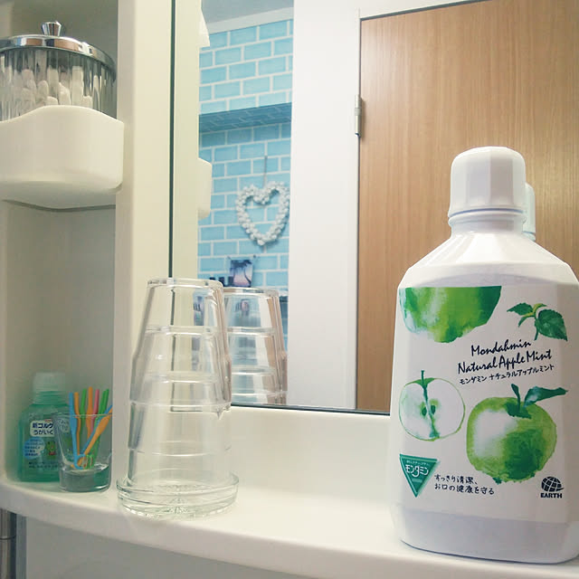 Bathroom,カインズ,カインズデザイン展,モニターpic③,いつも見ていただきありがとうございます♡,モンダミン ナチュラルアップルミント,アース製薬×カインズ,セリア プラコップ,2019.6.28,お口クチュクチュ,洗口液 miwaの部屋