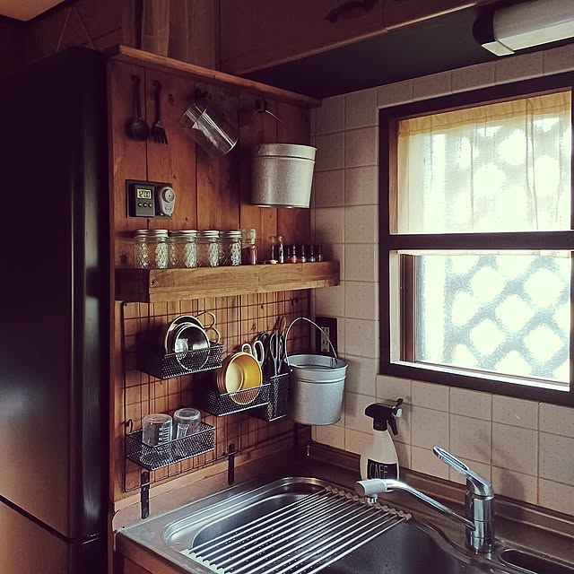 On Walls,壁面収納,男前インテリア,木の温もり,DIY,カフェ風,レシピはCOOKPADちーすけのキッチン,クックパッドアンバサダー,男前,料理好き,カフェ風インテリア chi-sukeの部屋