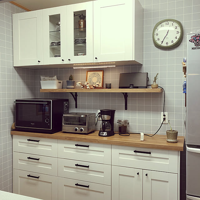 リフォーム,リノベーション,IKEA,タイル調クロス,メトード,IKEAメトード,キッチンカウンター,カップボード,タイル風クロス,Kitchen umeroomの部屋
