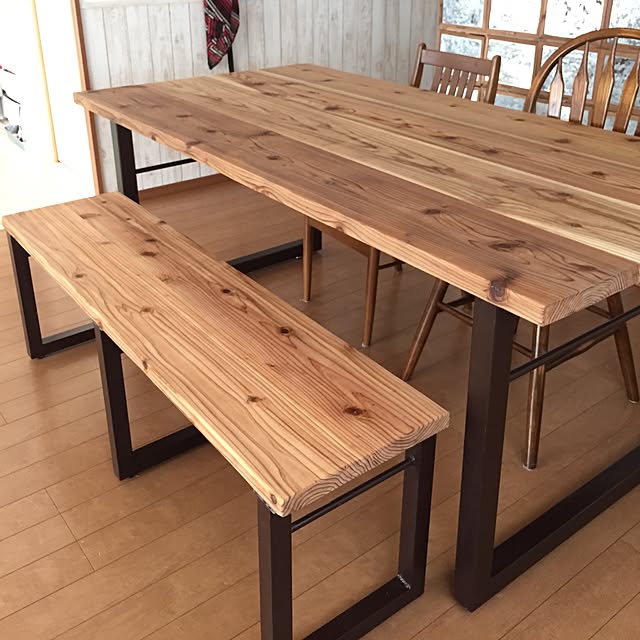 My Desk,ダイニング,DIY,ダイニングテーブル,WOODPRO,WOODPRO足場板,建売住宅,家具DIY kenohigotoの部屋