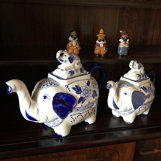 ゾウのティーポット,陶器の人形,ティーポット,My Shelf akekuroankoの部屋