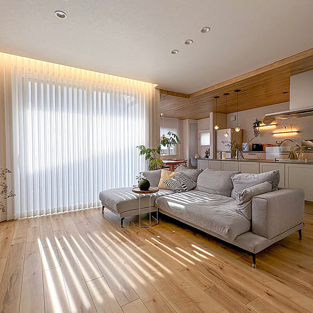 リビング,間接照明,バーチカルブラインド,ラクシーナ,Overview umiohouseの部屋