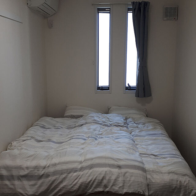 Bedroom,無印ベッド,無印良品,1LDK,新生活,同棲生活,洗えるマットレス,ニトリ,ニトリ布団＆カバー Mmmの部屋