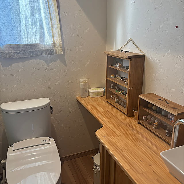 Bathroom,ナチュラルインテリア,ガチャ棚DIY,ガチャ棚,ガチャガチャ,トイレのインテリア,コーギー,ペットのいる暮らし,コーギーのいる暮らし,DIY bobの部屋