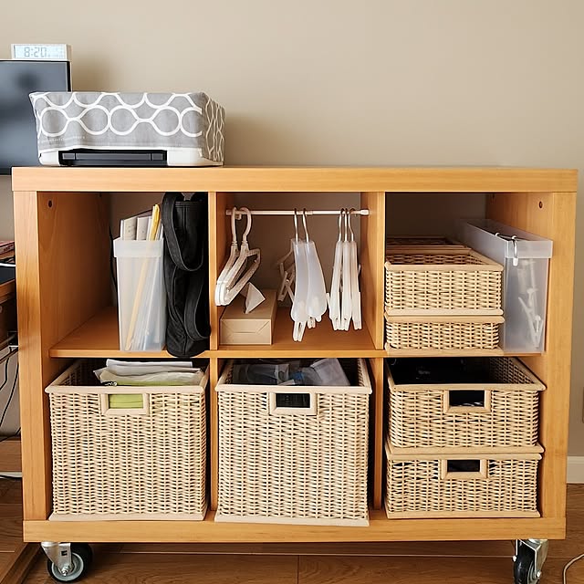 My Shelf,好きなインテリアブランド,シェルフ,無印良品シェルフ,無印良品,無印良品 棚,無印良品 家具,無印良品ハンガー,ブリ材バスケット,ブリ材長方形バスケット,長く大切に,長く使える 75の部屋