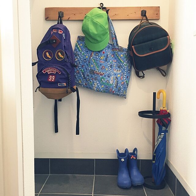 Entrance,掛ける収納,幼稚園グッズ,傘立て,かける収納 harunakiyoの部屋