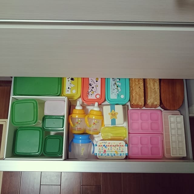 Kitchen,子どもと暮らす,すっきり暮らす,タッパー,お弁当箱,引き出しの中,隠す収納,清潔感 mikateの部屋