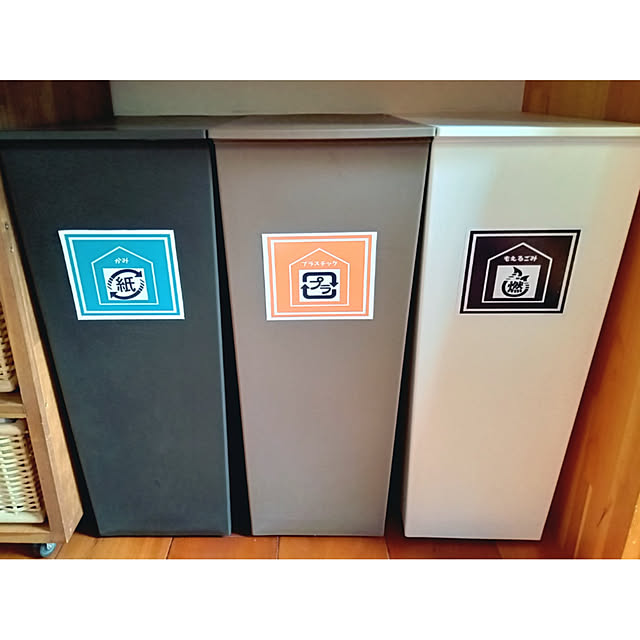 Kitchen,見ていただきありがとうございます,暮らしを楽しむ,おうち見直しキャンペーン,RoomClipショッピング,キッチン収納,ゴミ箱収納,ゴミ箱置き場,ラベル作成,ゴミ箱ラベル,分別 Miponappoの部屋