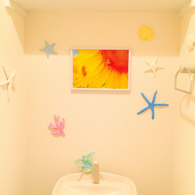 Bathroom,スターフィッシュ,手作り,珊瑚,シェル,マリン,マリンテイスト,紙粘土 stella_mの部屋