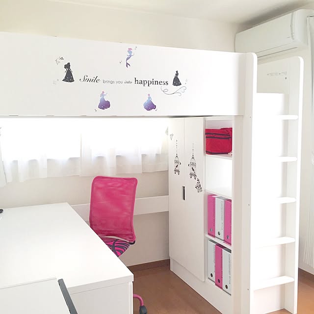 Bedroom,プリンセス,STUVA,IKEA,ウォールステッカー,娘の部屋,北欧,モノトーン,ホワイトインテリア,建売住宅,ホワイトシンプル連合会,100均,セリア,ダイソー,こどもと暮らす。,子供と暮らす,mom's®︎ hanamama-soramamaの部屋