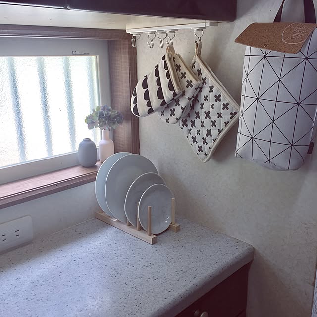 Kitchen,鍋つかみ,鍋敷き,吊り下げ収納,お皿,日替わり投稿企画!日曜日,定点観測,セリア,ダイソー,フラワーベース ponの部屋