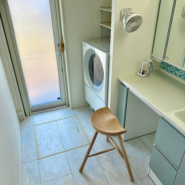 Bathroom,シューメーカー,シューメーカースツール,ACTUS,アクタス,ランドリー,ランドリールーム,パナソニック,洗濯機,平家,平家で暮らす yutaの部屋