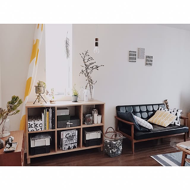 Lounge,植物のある暮らし,グリーンのある暮らし,marimekko,賃貸インテリア,カリモク60,ファブリックパネル,北欧インテリア,artek,無印良品 Igako7121の部屋