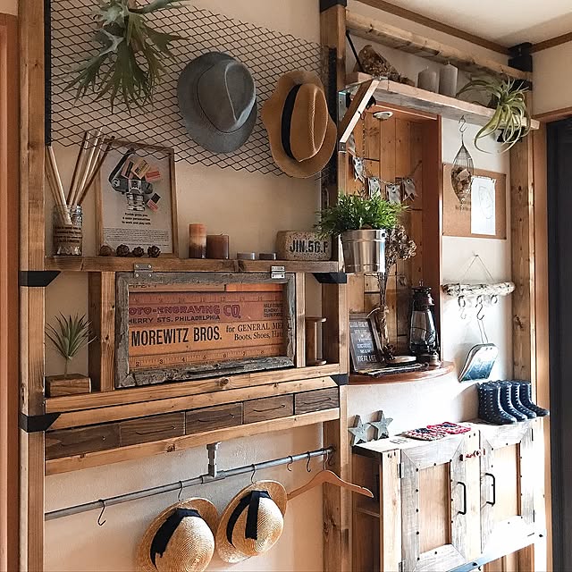 Entrance,玄関,ラブリコ,収納,セルフリノベーション,インスタ→TOMOOO.25,手作り,DIY,男前インテリア,リメイク,木工,TV取材,セリア,カフェ風インテリア,楽天room☞tomooo.25 ranranの部屋
