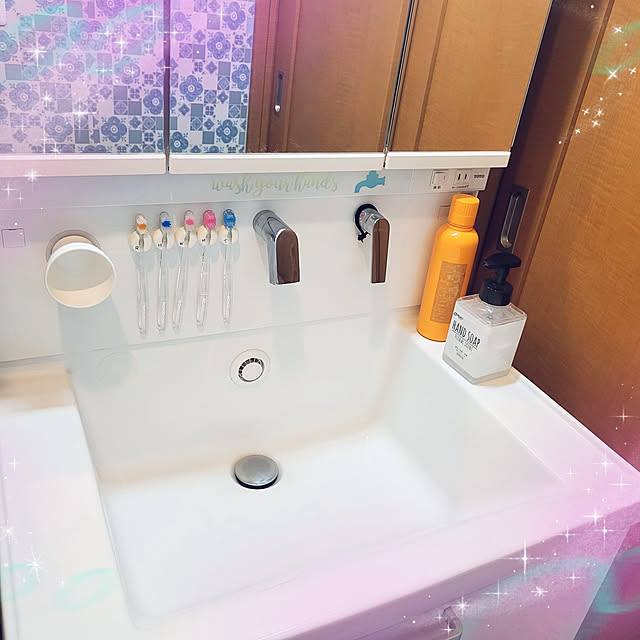 Bathroom,いいね！ありがとうございます◡̈♥︎,フォロワーの皆様に感謝です♫,5人家族のくらし,ルーティーン,寝る前の日課,TOTO 洗面台,癒しは大切(*´∇｀*) mimi828の部屋