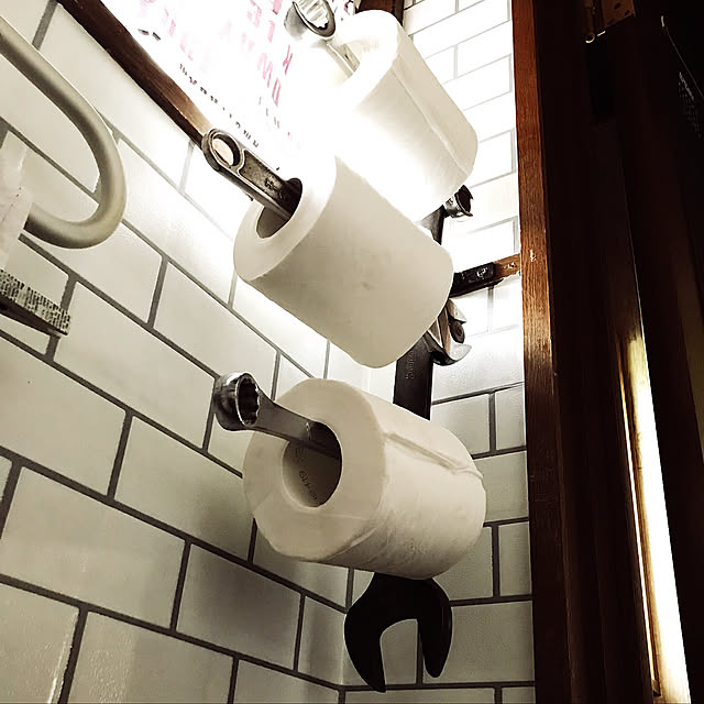 トイレットペーパーホルダー,男前,DIY,Bathroom genkiの部屋