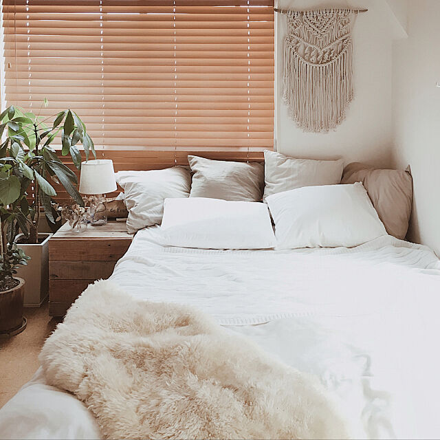 Bedroom,ボヘミアン,ボヘミアンビーチインテリア,NO GREEN NO LIFE,ナチュラル,green,リノベーション,BOHO,クッション,IKEA,Boho Style,植物,IG▶︎__locuomi__ locuomiの部屋