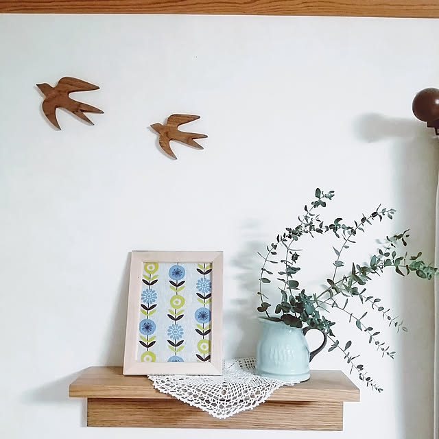 On Walls,RCの出会いに感謝♡,いつもお付き合い、感謝です(#^_^#),自己満足の世界,収納見直し中,セリアの手ぬぐい,ユーカリ,ツバメのオーナメント,ツバメオブジェ,コメントお気遣いなく( ⁎ᵕᴗᵕ⁎ ),スルーしちゃってください(^ー^),無印良品,sachikoさんのドイリー,BRUNO satosanの部屋