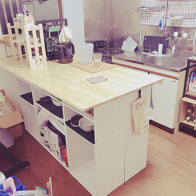 2DKアパート,古い賃貸,賃貸,ニトリ,DIY,Kitchen,キッチンカウンター,カラーボックス ayakoの部屋