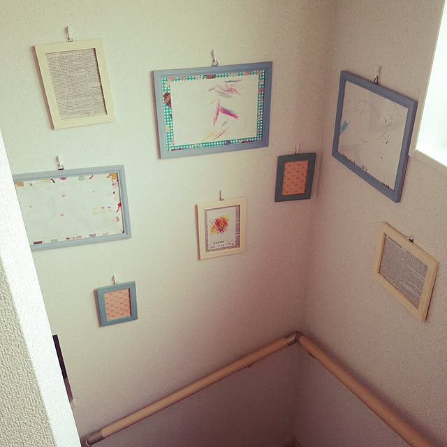 On Walls,DIY,セリア,こどもの絵 rin.の部屋