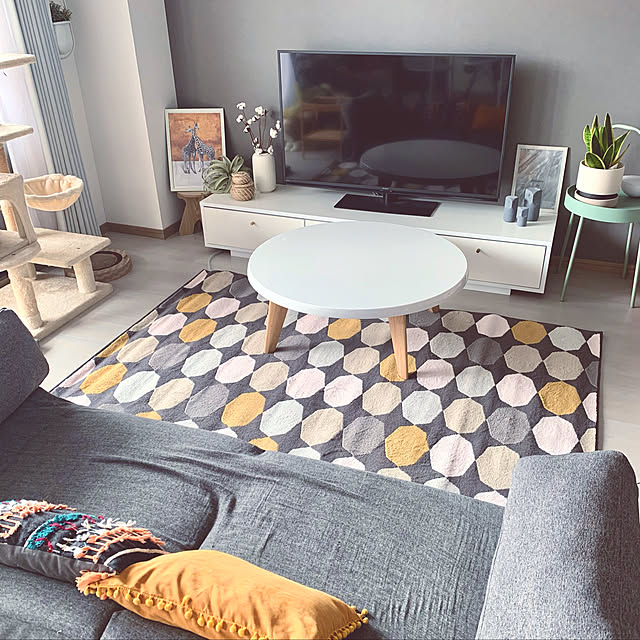 ラグ,IKEA 雑貨,いつもいいね！ありがとうございます♪,中古マンションリフォーム,カラフル好き,観葉植物のある暮らし,差し色イエロー,Lounge Micccaの部屋