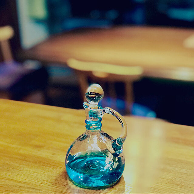 ガラス瓶,青くしてみた,ミントシロップ,ミント,家庭菜園,Kitchen maroの部屋