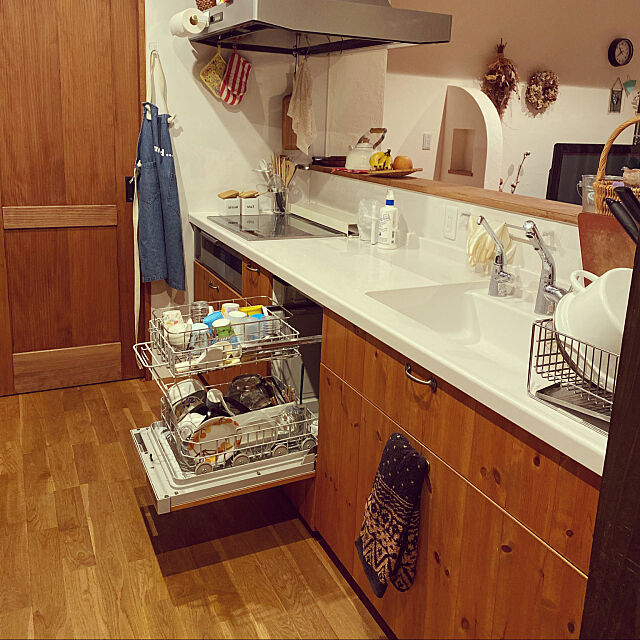 ウッドワンのキッチン,ニコアンド...,食洗機,我が家の乾燥対策,乾燥対策,Kitchen monの部屋