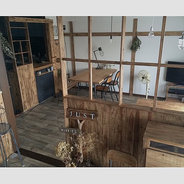 Overview,クッションフロア,古材風,シンプル,ナチュラル,カフェ風,マンション,DIY,暮らし,パーテーション,パーテーションDIY,RC長崎支部,マンションリノベ,セルフリノベーション,IG→Ryosuke.1.9,梁DIY Ryosukeの部屋