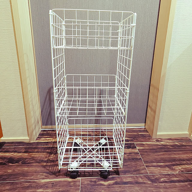 Bathroom,100均,セリア,簡単DIY,ワゴン収納,ワイヤーネット minesako163の部屋