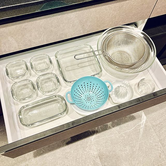Kitchen,引き出し収納,イワキのガラス容器,キッチン収納 colorの部屋