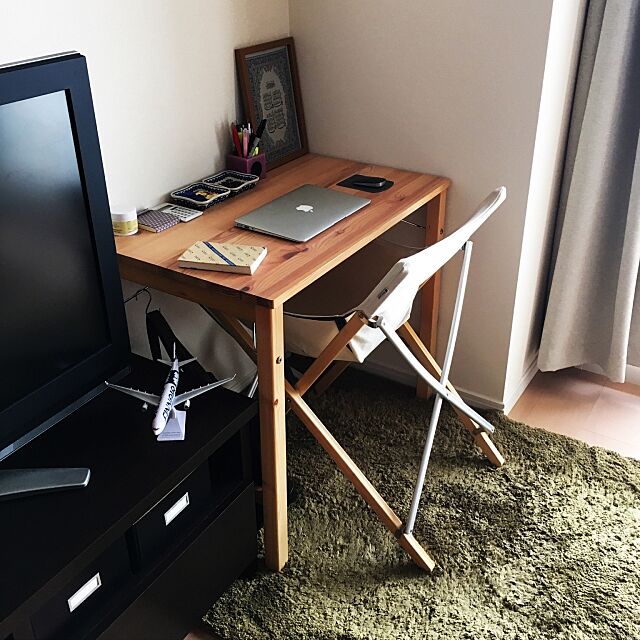 My Desk,チェア,デスク,Snowpeak,Mac,無印良品,一人暮らし yukiの部屋