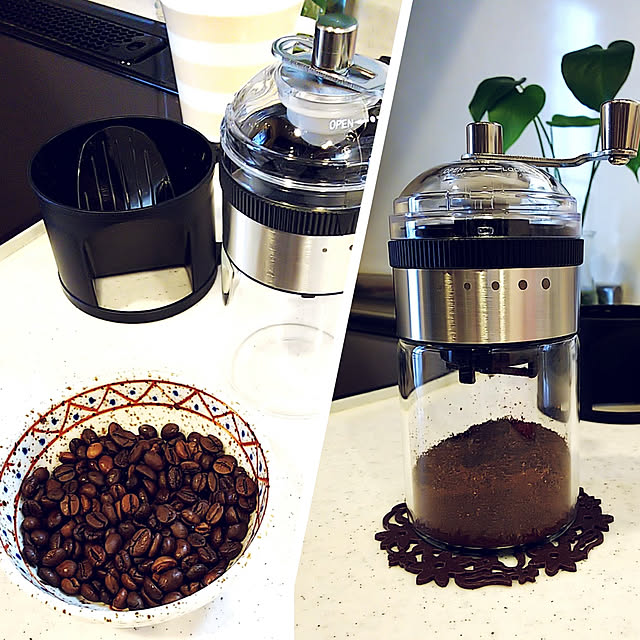 Kitchen,おやつ時間,ダイソー商品,ダイソーコーヒーミル,観葉植物,ダイソー,コーヒーミル,100均雑貨,観葉植物のある生活,観葉植物のある暮らし akiwaka-roomの部屋