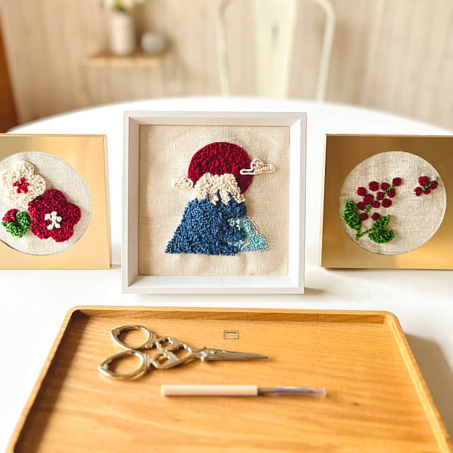 ハンドメイド,DIY,ホワイトインテリア,北欧インテリア,海外インテリア,北欧モダン,ホワイト&ウッド,ニードルパンチ,アートのある暮らし,木の家,ダイソー,セリア,季節を楽しむ mamyuの部屋