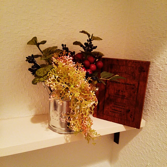 Bathroom,セリア,アンティーク,コーヒー染め,寄せ植え,トイレ,ブリキバケツ mokaの部屋