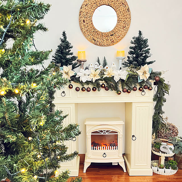 Entrance,クリスマス,マントルピース,海外インテリアに憧れる,大人クリスマス,暖炉型ファンヒーター ニトリ,ホワイト大好き uneyuの部屋