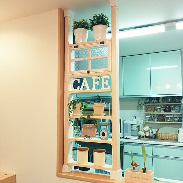 My Shelf,ディアウォール,DIY,フェイクグリーン,観葉植物,ダイソー,セリア,ナチュラル,北欧,キャンドゥ,IKEA,キッチンスケール,キッチンカウンター,アルファベットオブジェ,ディアウォール棚,ディアウォール DIY miyuの部屋