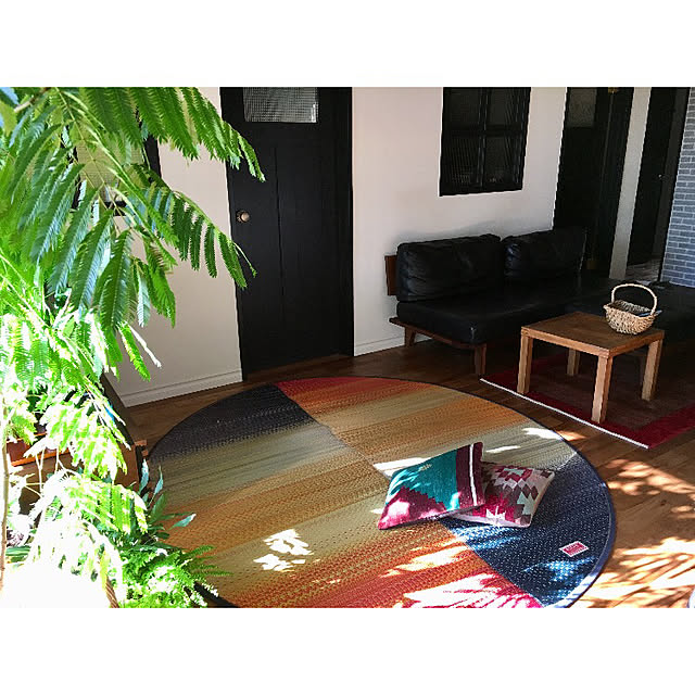 Lounge,室内窓,キリムクッション,い草ラグ,イケヒコ,ヒコラー,NO GREEN NO LIFE kan2の部屋