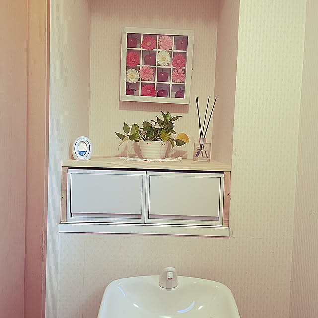 Bathroom,トイレットペーパー収納,ニトリの額,生理用品収納,無印良品 収納 appleの部屋