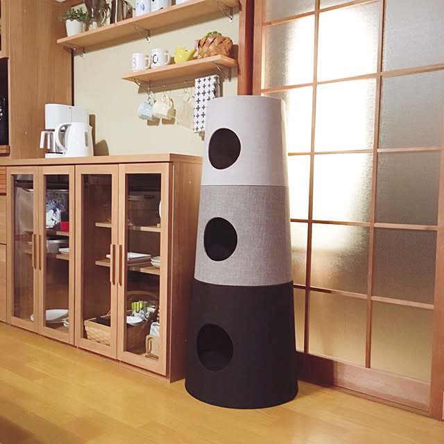 Lounge,食器棚,ウォールシェルフ,カインズ,キャットタワー,1804新商品,団地,グレー,壁面ディスプレイ,DIY anの部屋