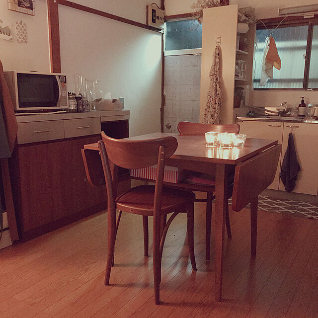 キャンドルナイト,ダイニングテーブル,一人暮らし,#賃貸アパート,昭和のお家,#大人のひとり暮らし,一人暮らし 1DK,一人暮らしインテリア,ダイニングテーブル　unico,My Desk tmmの部屋