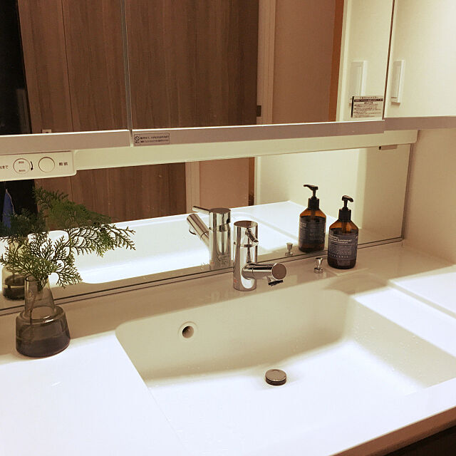 Bathroom,珪藻土コースター,洗面所,シンプル,フローラフラワーベース sheの部屋